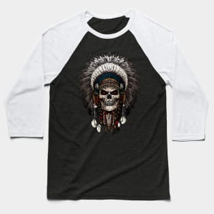 Skull head apache Baseball T-Shirt